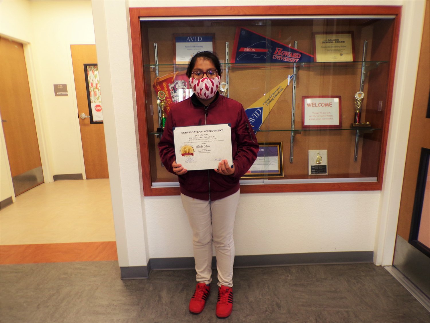First place: Leslie Cruz Seventh grade, Lake Shore Middle.